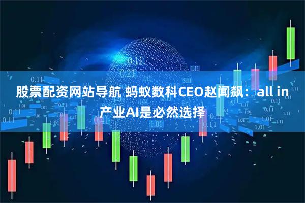 股票配資網站導航 螞蟻數科CEO趙聞飆：all in產業(yè)AI是必然選擇